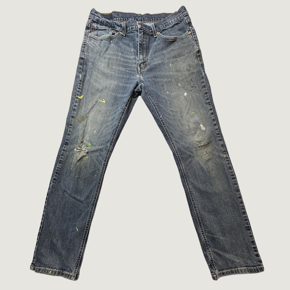 Levi's 541 Jeans Mens 34x32 (32x28) Athletic Blue Paint Splatter Distressed
